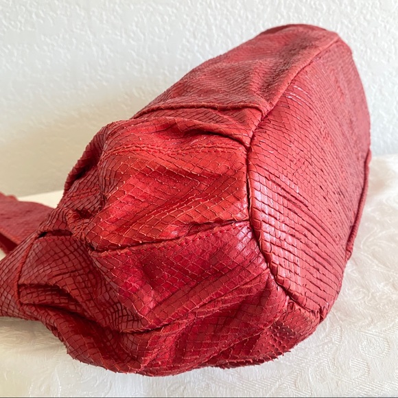 Jenrigo red python snakeskin bag - Picture 5 of 11